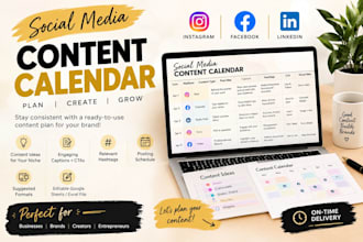 create social media content calendar for your business