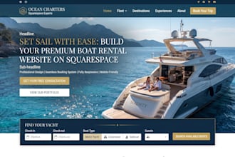 build squarespace boat rental and yacht charter website with booking
