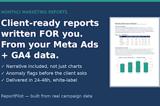 write your monthly marketing report from meta ads and ga4