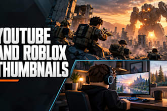 design youtube and roblox gaming thumbnails