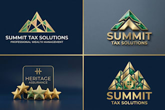 design income tax logo, tax website branding, and tax preparation flyers