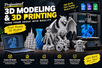 make high quality 3d model for 3d printing design, 3d sculpting,stl,3d modeling