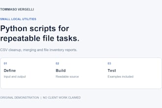 write a small python script to automate CSV and file tasks