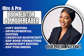 developmental book edit, proofread christian manuscript or fiction book for KDP