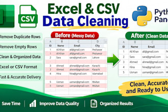 clean excel and CSV data and remove duplicates
