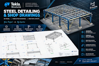 do tekla steel detailing, 3d modeling and shop drawings