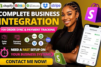integrate shopify zoho quickbook dropbox stripe for order sync payment tracking