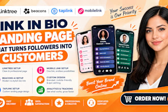 design linktree, beacons ai, taplink or stan store link in bio landing page