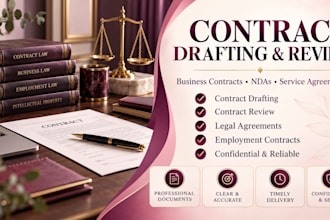 draft and review business contracts, agreements, nda and legal documents