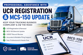 handle ucr registration and mcs 150 biennial update for trucking companies