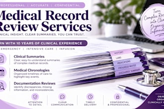 review medical records and create clear clinical summaries