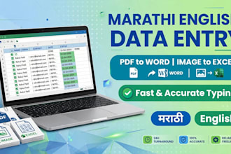 do accurate marathi english data entry  pdf to  word excel