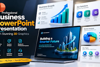 design a business powerpoint presentation with 3d graphics