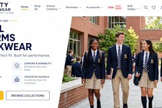 design a professional school uniform website in wordpress