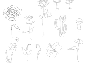 create a tattoo design that is a simple single fluid line