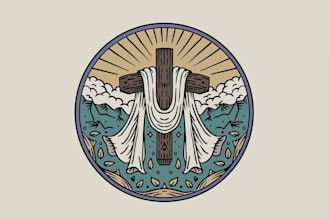 design vintage christian logo and church badge emblem