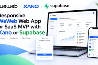 build fix or migrate responsive weweb web app or saas mvp with xano or supabase