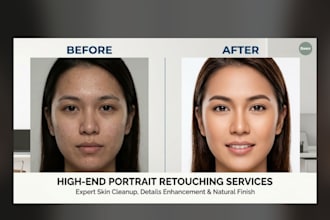 do high end photo retouching and skin cleanup
