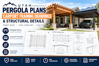 utah pergola plans, carport framing drawings  structural details arizona, nevad