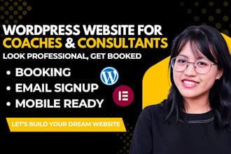 design a booking ready wordpress website for coaches and consultants