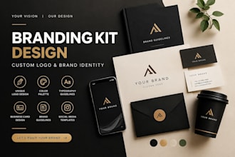 design a branding kit with custom logo and brand identity