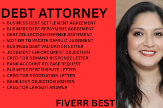 be your debt lawyer for business debt disputes,creditor lawsuits and bank levies
