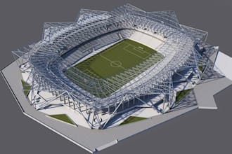 do football stadiums 3d cad design for 3d rendering, printing and prototyping