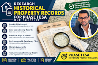 research historical property records for phase 1 esa due dilligence