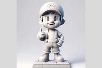 model custom 3d toy character for games, 3d printing and animation