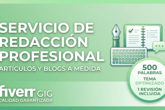 haré redacción de artículos y textos creativos