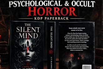 design psychological horror book cover, gothic and occult horror KDP paperback