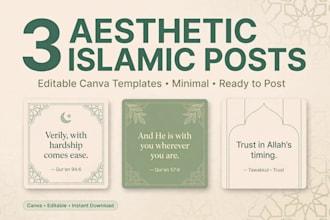 design aesthetic islamic canva posts and quranic quotes for instagram