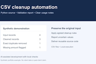 create a small python script for CSV cleanup