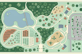 design vector park maps, recreation maps, tourist maps and visitors guides