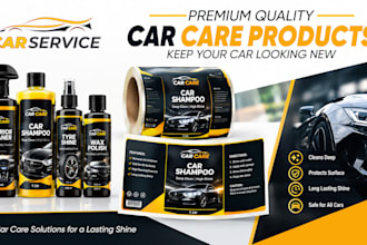 design professional bottle labels, juice labels, car care labels, and pro
