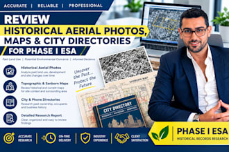 review historical aerial photos maps and city directories for phase 1 esa
