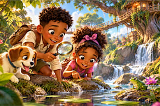 illustrate children story books with custom watercolor storybook illustrations
