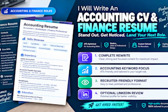 write an ats friendly accounting resume and finance CV