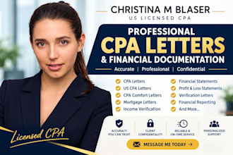 prepare eligible cpa letter financial statement mortgage letter comfort letter