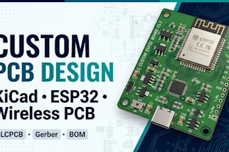 custom pcb, kicad pcb layout, low power wireless pcb esp32 firmware jlcpcb files