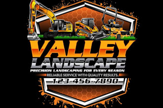 do construction and excavation logo with unlimited revision