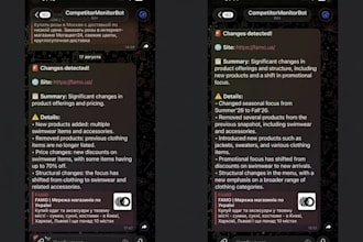 scrape and monitor website data and send telegram alerts