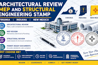 architectural review mep and structural engineering stamp in virginia indiana nm