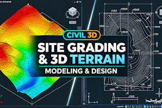 create civil 3d site grading plans, contours, elevations and terrain models
