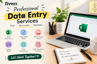 do data entry, excel work, typing, pdf to word and copy paste work