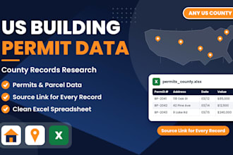 research US county building permit and parcel data into a spreadsheet