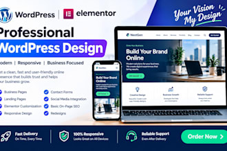 create a professional wordpress business site using elementor