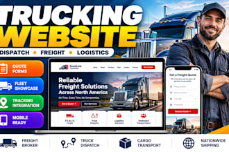 build trucking website for dispatch freight logistics and cargo company