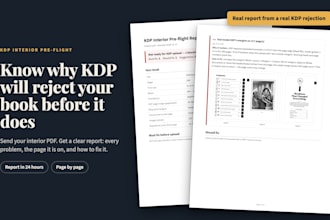 check your KDP book interior PDF and send a clear fix list