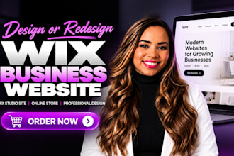 design or redesign wix business website, wix studio site or online store